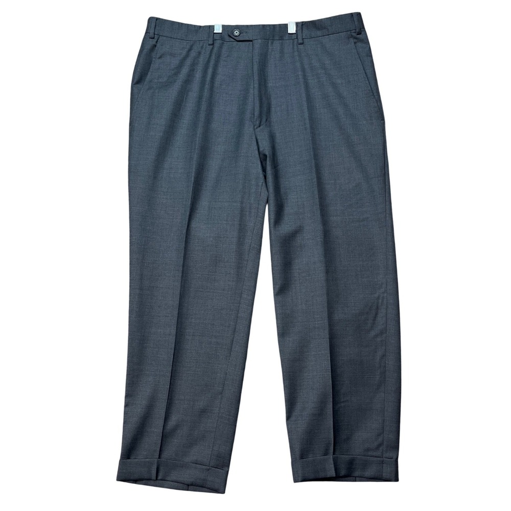 Santorelli Luxury Serge Romeo Dress Pants Mens 38x26 Gray Straight Leg  Wool EUC